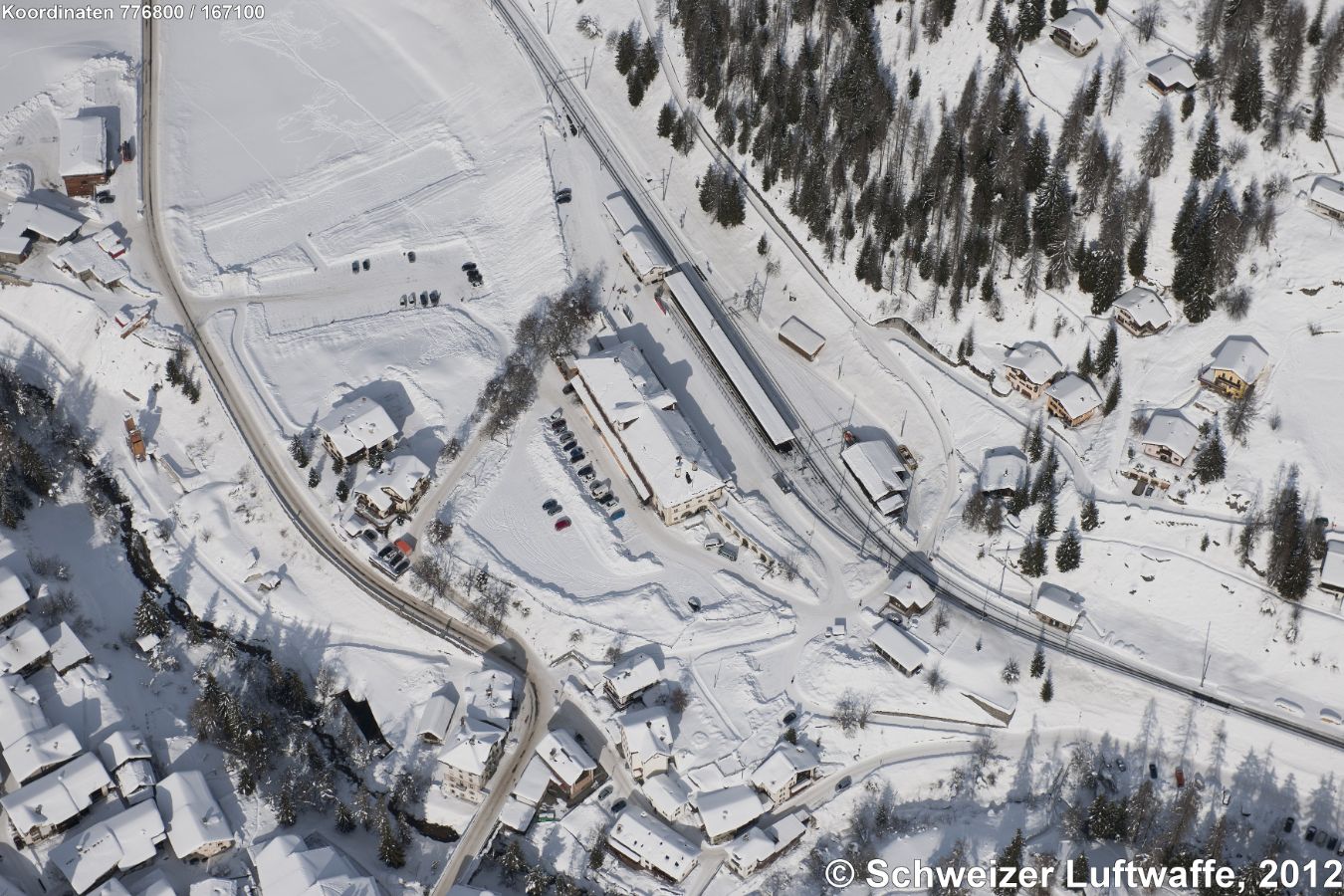 Bergün : Bahnhof RhB (Rhätische Bahn; Ferrovia retica)